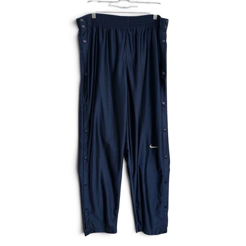 Vtg Y2K Nike Breakaway Track pants Mens Sz XL Navy Blue Baggy Dazzle Shine Snap